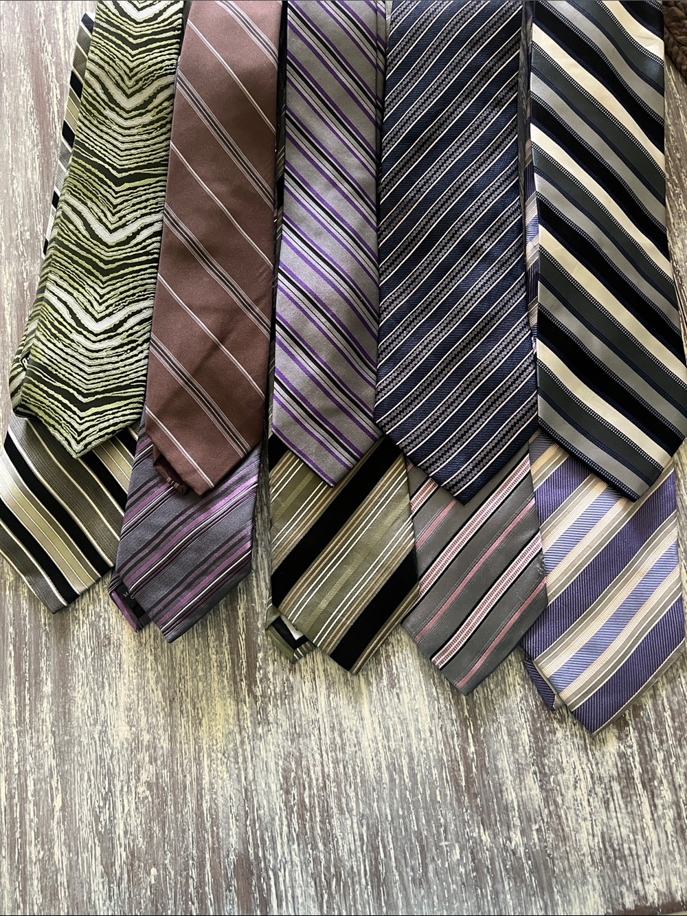 Classic Men's Striped Necktie  Assorted Colors and Brands. Some silk. New in pkg